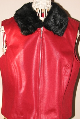 RED VEST WITH FUR COLLAR - click here to inquire