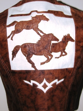 Brown Leather Vest back - click here to inquire